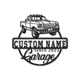 Insegna in metallo LED personalizzata per garage di camion, regalo per appassionati di auto, decorazione per man cave o garage