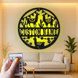 Insegna personalizzata con lama | Insegna da parete in metallo LED per cameretta | Decorazione sudoccidentale | Arredo boho per stanza bimbi e regalo baby shower