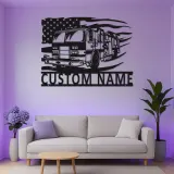 Insegna in Metallo Personalizzata per Vigile del Fuoco | Arte Murale LED Camion dei Pompieri | Regalo Personalizzato per Pompiere | Decorazione Patriottica per Stazione dei Pompieri