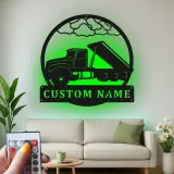 Cartel de metal LED de camión volquete personalizado, regalo para entusiastas de camiones, decoración para garaje u oficina