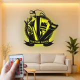 Cartel de metal personalizado con luz LED de juego de herramientas para regalo de manitas, decoración de garaje o taller 3