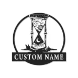 Celestial Hourglass LED Sign | Personalized Metal Wall Art | Mystical Sun & Moon Decor for Salons & Studios | Astrology Gift