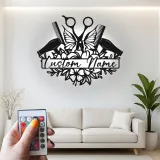 Personalized Hair Stylist Sign | Custom LED Metal Wall Art for Salon Decor | Beauty Studio Nameplate