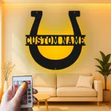 Personalized Horseshoe Sign with LED | Custom Name Metal Wall Art | Rustic Farmhouse & Barn Decor | Gift for Horse Lover