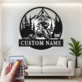 Individuelle Snowmobile LED Metall-Wandkunst | Personalisierte Bergfahrer-Schild | Geschenk für Snowmobiler & Hütten-Dekor