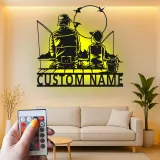 Custom Fishing LED Metal Wall Art | Personalized Father & Son Decor | Lake House & Cabin Gift