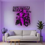 Custom Motocross Rider Led Light Metal Wall Art Personalized Gift for Dirt Bike Enthusiasts Garage or Man Cave Decor 2