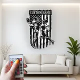 Cartel de Fútbol Personalizado | Arte Mural LED para Sala de Juegos | Regalo para Jugador de Fútbol | Decoración Deportiva con Bandera Americana