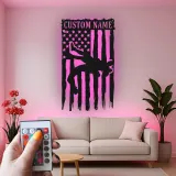 Insegna in metallo personalizzata con cowboy e luce LED regalo western per decorazione rustica