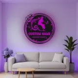 Insegna in metallo LED per terapia di massaggio personalizzata, decorazione per spa, regalo per salone