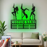 Cartel de Baile en Barra Personalizado | Silueta de Bailarina LED Arte de Pared | Regalo Personalizado para Estudio o Cueva de Hombre
