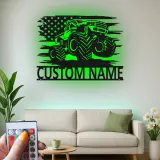 Personalisierte Monstertruck LED-Schild | Metall-Wandkunst mit amerikanischer Flagge | Maßgeschneiderte Garagen-Dekoration für das Kinderzimmer