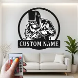 Cartel de metal LED personalizado para soldadores, regalo para mecánicos, decoración de taller