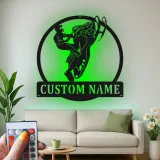 Insegna in Metallo per Motoslitta Personalizzata | Arte da Parete LED per Piloti | Regalo Personalizzato per Sport Invernali per Baita e Garage