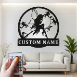 Cartel LED de hada personalizado | Arte mural de metal con nombre personalizado | Decoración mágica para guardería y habitación de niña | Regalo encantador de jardín encantado