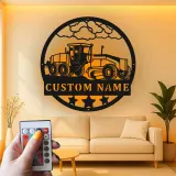 Cartel de metal LED de tractor personalizado Regalo para agricultores Decoración de granja para entusiastas de tractores