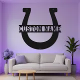 Personalized Horseshoe Sign with LED | Custom Name Metal Wall Art | Rustic Farmhouse & Barn Decor | Gift for Horse Lover