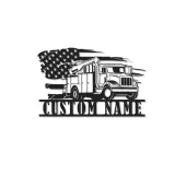 Lineman LED Metal Sign | Personalized Utility Truck Wall Art | American Flag Garage Decor | Custom Gift for Electrician