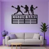 Insegna per Giocatore di Lacrosse Personalizzata | Arte in Metallo LED Personalizzata | Decorazione per Camera di Atleta | Regalo per Squadra di Lacrosse