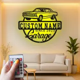 Custom Classic Car Led Light Metal Wall Art Personalized Garage Gift for Him Man Cave Decor 2
