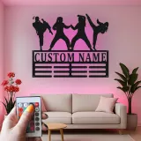Panneau personnalisé d'arts martiaux féminin | Décoration murale en métal LED pour filles | Décor de karaté et taekwondo personnalisé | Plaque de nom de dojo et de chambre