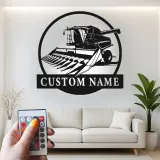 Custom Combine Harvester Led Light Metal Wall Art Farmer Gift Rustic Farmhouse Decor 1