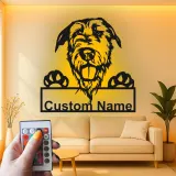 Custom Dog Breed Led Light Metal Wall Art Personalized Pet Parent Gift Living Room or Entryway Decor