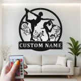 Insegna LED personalizzata per pattinaggio artistico | Arte da parete in metallo per pattinatrice | Regalo per skater e decorazione camera teen