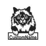 Cartel de metal LED de gato persa personalizado, regalo para amantes de mascotas, decoración para dormitorio o sala de estar