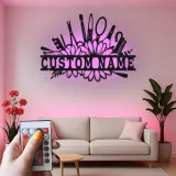 Enseigne de salon personnalisée | Décoration murale LED en métal pour coiffeur | Décor de studio beauté | Cadeau pour coiffeur