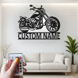 Insegna in metallo LED personalizzata per motociclette - Regalo per motociclisti, decorazione per garage o man cave 3