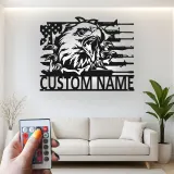 Cartel de metal personalizado con águila y rifles, regalo patriótico para veteranos, decoración para man cave o garaje