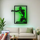 Insegna in metallo personalizzata con Boxer e luce LED regalo per appassionati di boxe decorazione per palestra o man cave 1