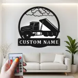 Cartel de metal LED de camión volquete personalizado, regalo para entusiastas de camiones, decoración para garaje u oficina