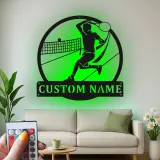 Insegna in metallo personalizzata con luce LED per giocatore di pallavolo - Regalo sportivo personalizzato per atleti, decorazione per sala giochi