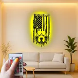 Custom American Bully LED Metal Sign | Patriotic USA Flag Wall Art | Personalized Dog Lover Gift | Illuminated Man Cave Decor