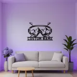 Personalisierte Ski-Goggle Metallkunst | Individuelles LED Bergschild | Winter-Sport Hütten-Dekoration | Geschenk für Skifahrer & Snowboarder