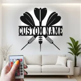 Insegna in metallo LED personalizzata per dartboard regalo per appassionati di freccette decorazione per sala giochi