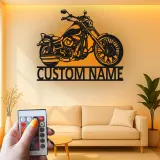 Insegna in metallo LED personalizzata per motociclette - Regalo per motociclisti, decorazione per garage o man cave 3
