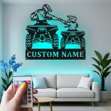 Insegna in metallo LED personalizzata per motociclisti ATV - Regalo personalizzato per appassionati di outdoor, decorazione per man cave o garage