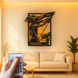 Personalisierte LED-beleuchtete Metall-Wandkunst mit Color-Guard-Silhouette – Geschenk für Performer und Schlafzimmerdeko
