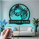 Custom Eagle with Wrench Led Light Metal Wall Art Patriotic Gift for Mechanics Garage Decor