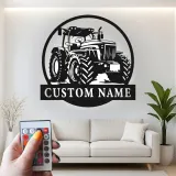 Insegna in metallo LED personalizzata a forma di trattore - Regalo per agricoltori, decorazione rustica per fattoria 1