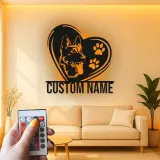 Custom German Shepherd Led Light Metal Wall Art Personalized Dog Lover Gift Living Room Pet Decor 7