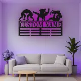Personalisierte LED-beleuchtete Metall-Wandkunst mit Wrestling – Geschenk für Wrestler, Schlafzimmer oder Gym-Dekoration