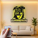 Insegna in metallo LED personalizzata per cani - Regalo per amanti dei cani, decorazione per soggiorno o ingresso