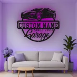 Cartel de metal LED personalizado para garaje de coches deportivos, regalo para entusiastas de los coches, decoración de man cave