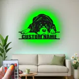 Décoration murale en métal LED personnalisée pour chien, cadeau pour les amoureux des animaux, décoration de salon