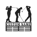 Enseigne de golf personnalisée avec LED | Décoration murale en métal sur mesure pour man cave | Plaque prénom golfeur | Cadeau pour lui