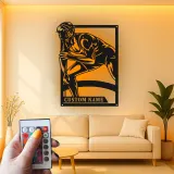 Custom Wrestler Led Light Metal Wall Art Personalized Gift for Athletes Gym or Sports Room Decor